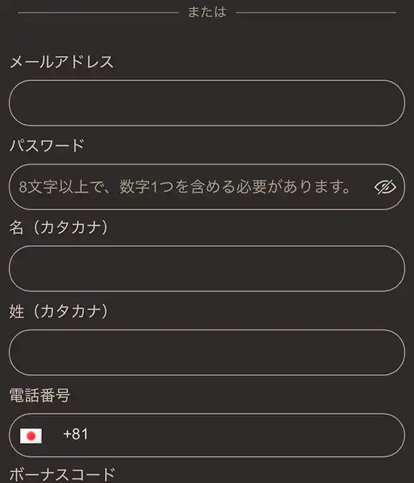 画面の指示通りに必要事項を入力