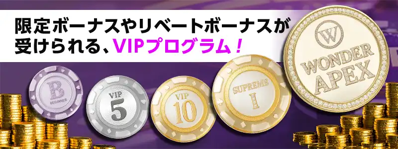 ワンダーカジノのVIPプログラム