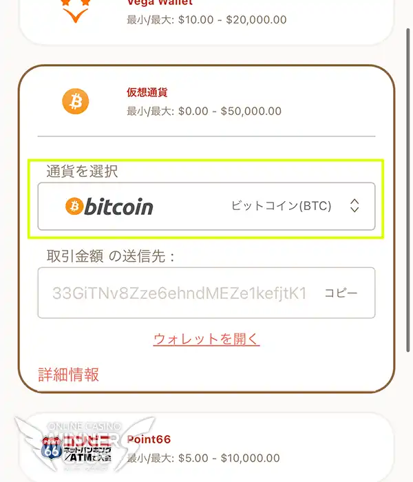 利用したい通貨を選ぶ
