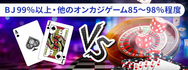 カジノゲームとブラックジャックの比較