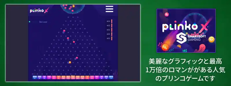 グラフィックが鮮やかなSmartsoft社の「plinko-x」