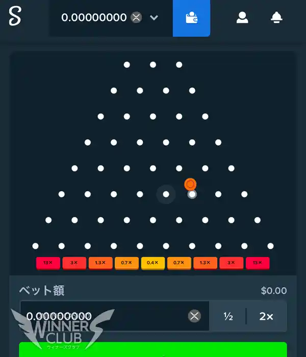ベットボタンでゲームをプレイ
