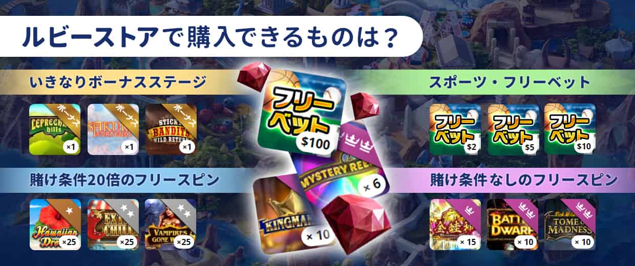 ルビーストアで購入できるもの一覧